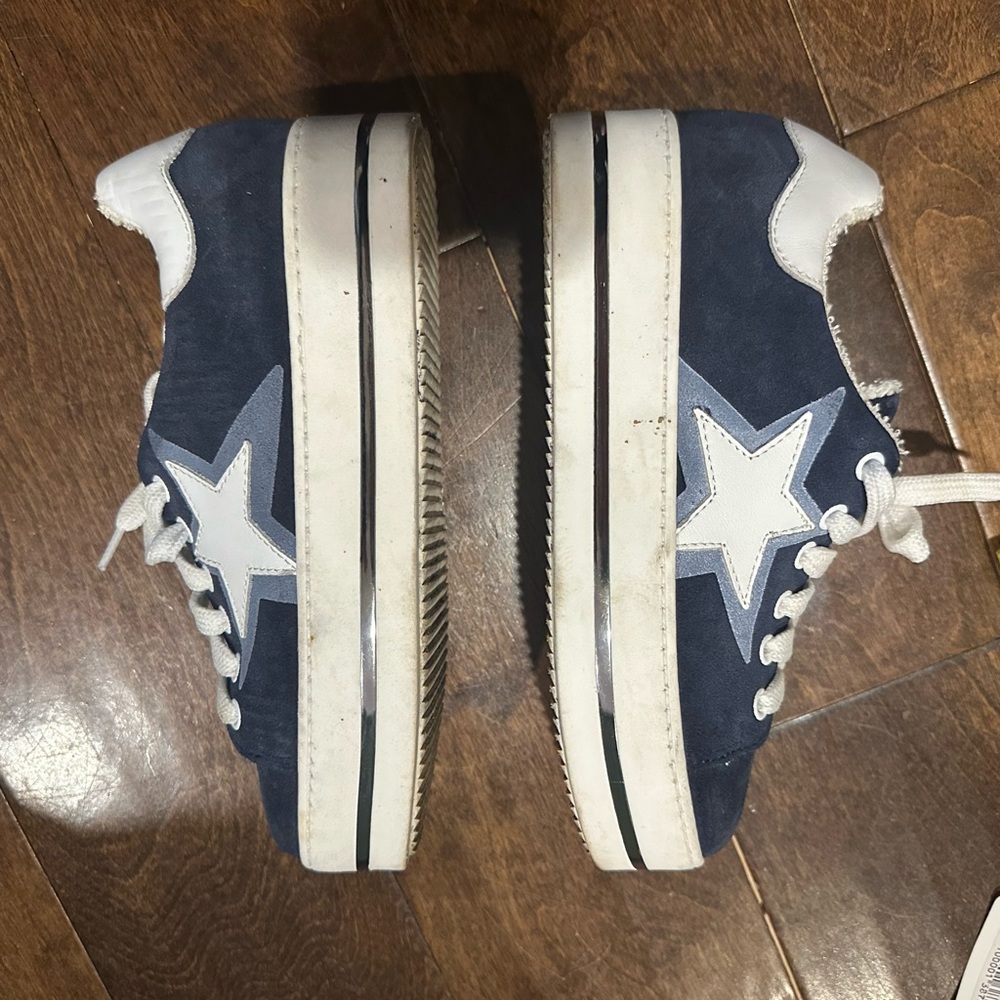 Navy Sneakers with White Star Design